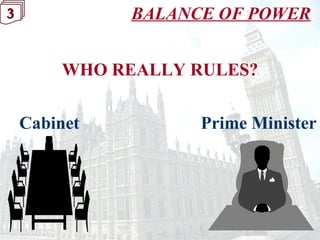 3333 BALANCE OF POWER
Cabinet Prime Minister
WHO REALLY RULES?
 