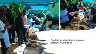 Food fair event Actors showcase
different NUS dishes
 