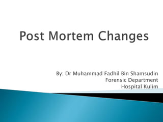 By: Dr Muhammad Fadhil Bin Shamsudin
Forensic Department
Hospital Kulim
 