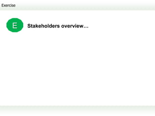 Exercise




      E    Stakeholders overview…
 