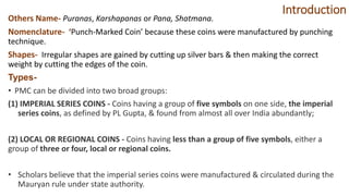 Punch Coin Punch Marked Coins (1000 BCE - 500 CE) | PPTX