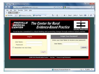 Evidence Based Practice Screen Shots