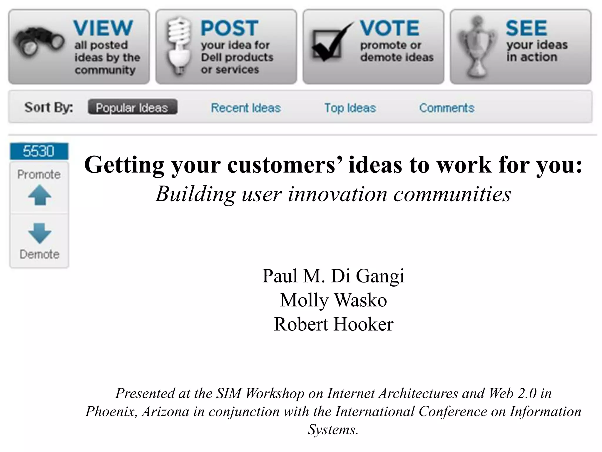 Balancing the needs of both partiesUser InterestsvsOrganizational Interests