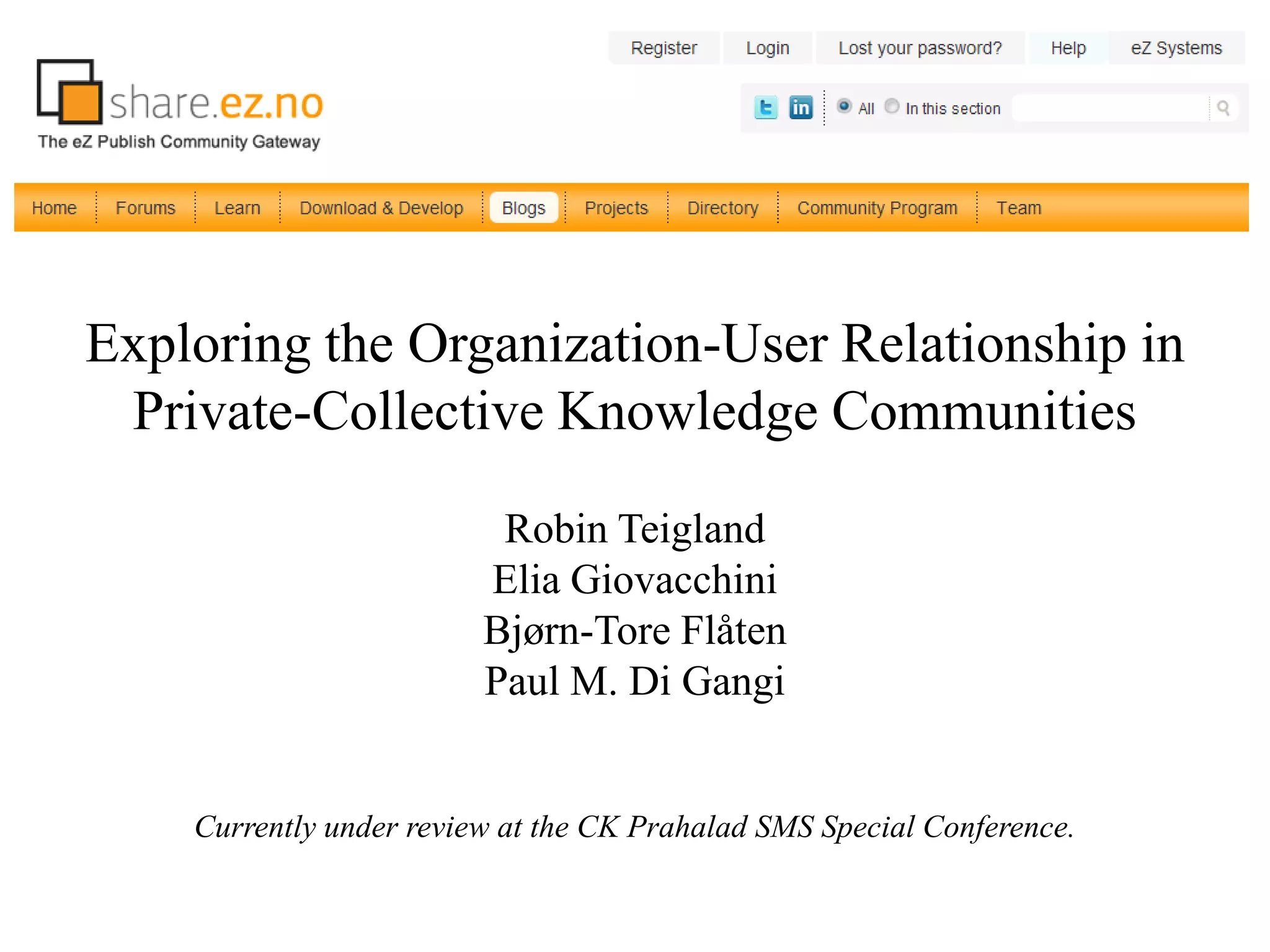 Social ProcessesSocial processes for the effective development of an idea were required to transfer end user ideas into adoptable ideas for Dell. Users within adopted ideas collaborated to resolve differences in opinion, create consensus, and provide additional information to Dell.