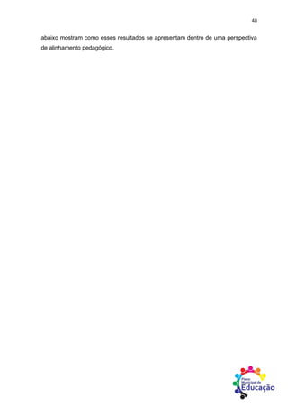 48
abaixo mostram como esses resultados se apresentam dentro de uma perspectiva
de alinhamento pedagógico.
 