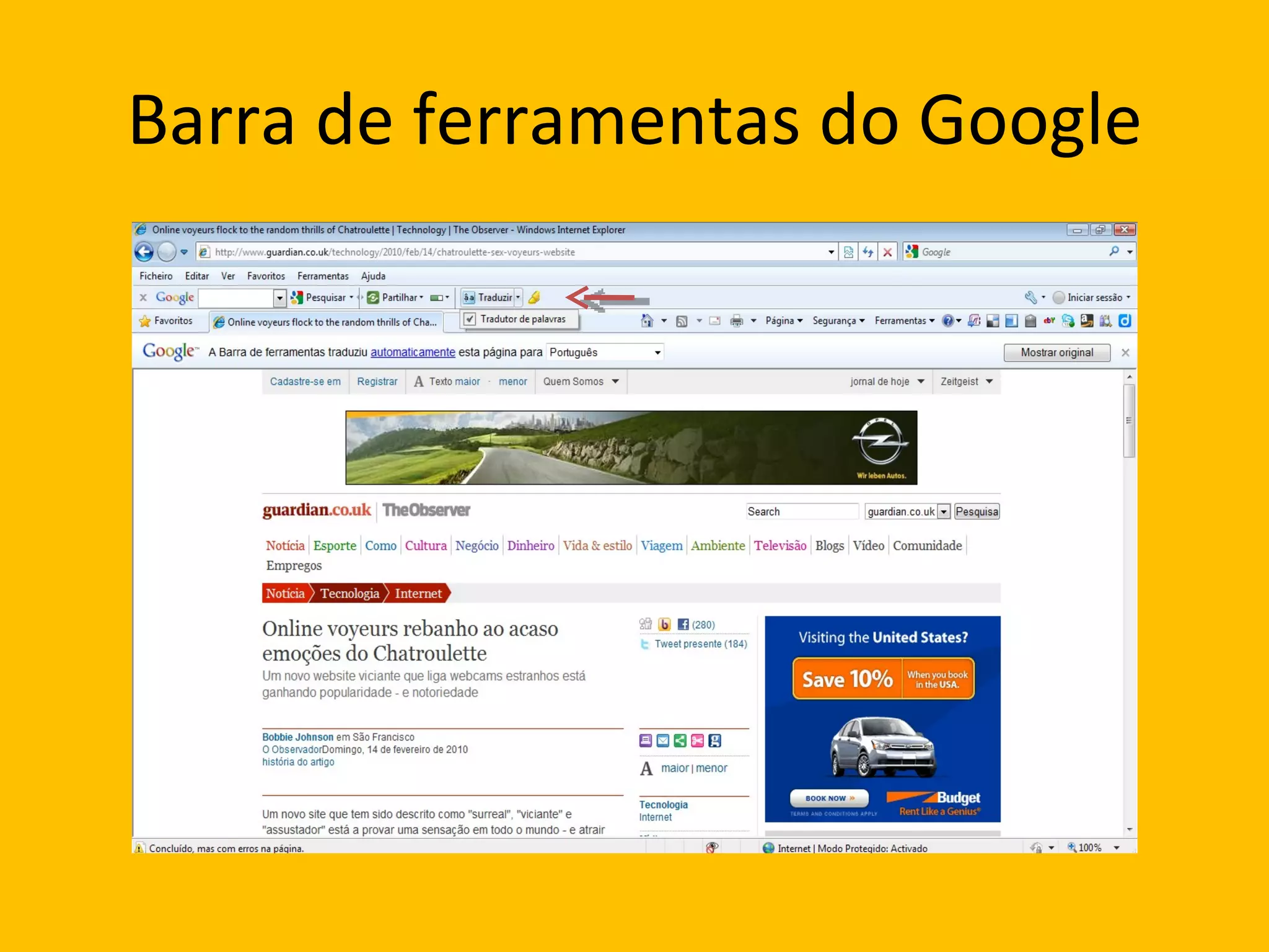 Barra de ferramentas do Google 