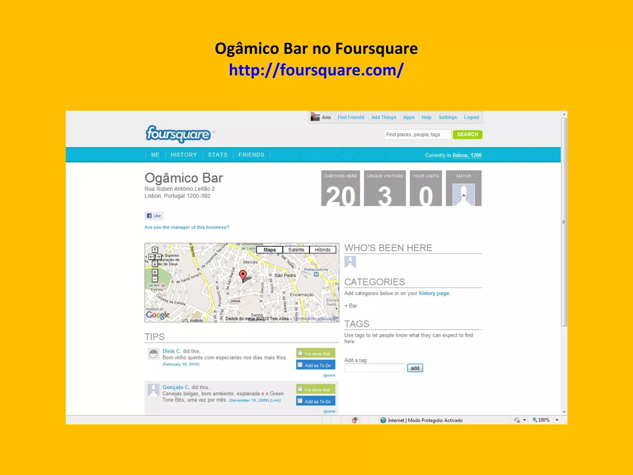 Ogâmico Bar no Foursquare http://foursquare.com/ 