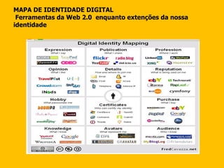 MAPA DE IDENTIDADE DIGITAL  Ferramentas da Web 2.0  enquanto extenções da nossa identidade 