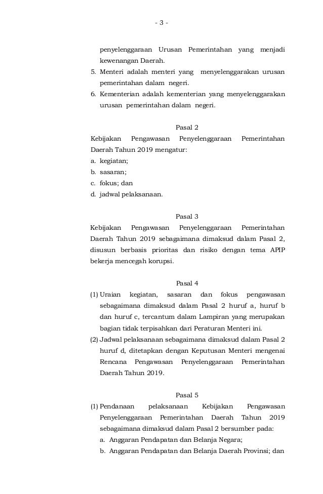 P Mendagri 35 2018 Kebijakan Pengawasan Penyelenggaraan Pemda 2019