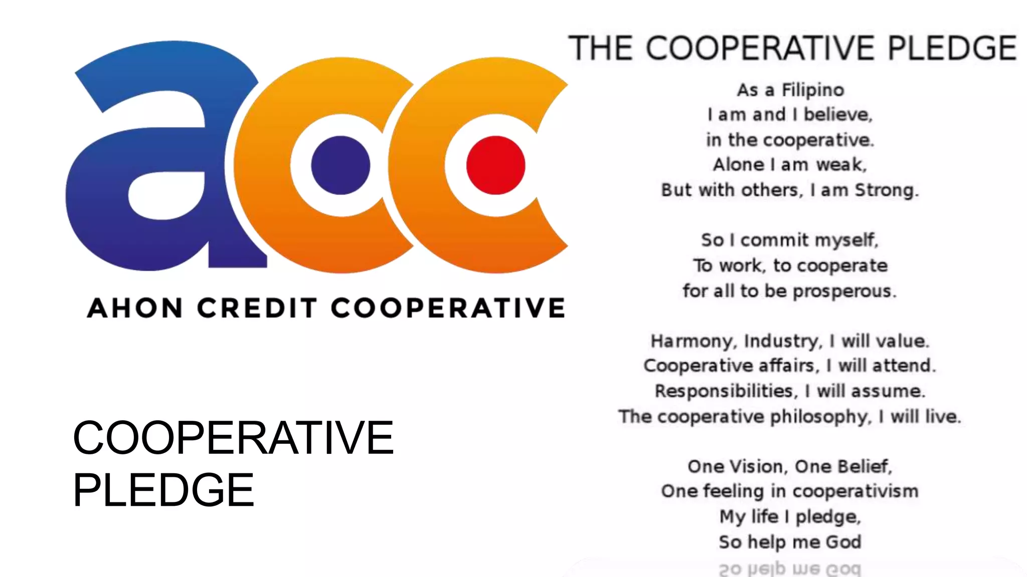 COOPERATIVE
PLEDGE