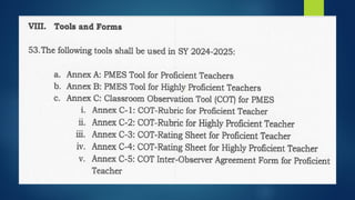 PMES Orientation.pptx INTERIM GUIDELINES FOR THE DEPARTMENT OF EDUCATION PERFORMANCE MANAGEMENT AND EVALUATION SYSTEM FOR TEACHERS IN THE SCHOOL YEAR 2024-2025