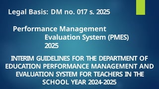 NEW GUIDELINES DM 17 S. 2025 PMES REPORT.pptx