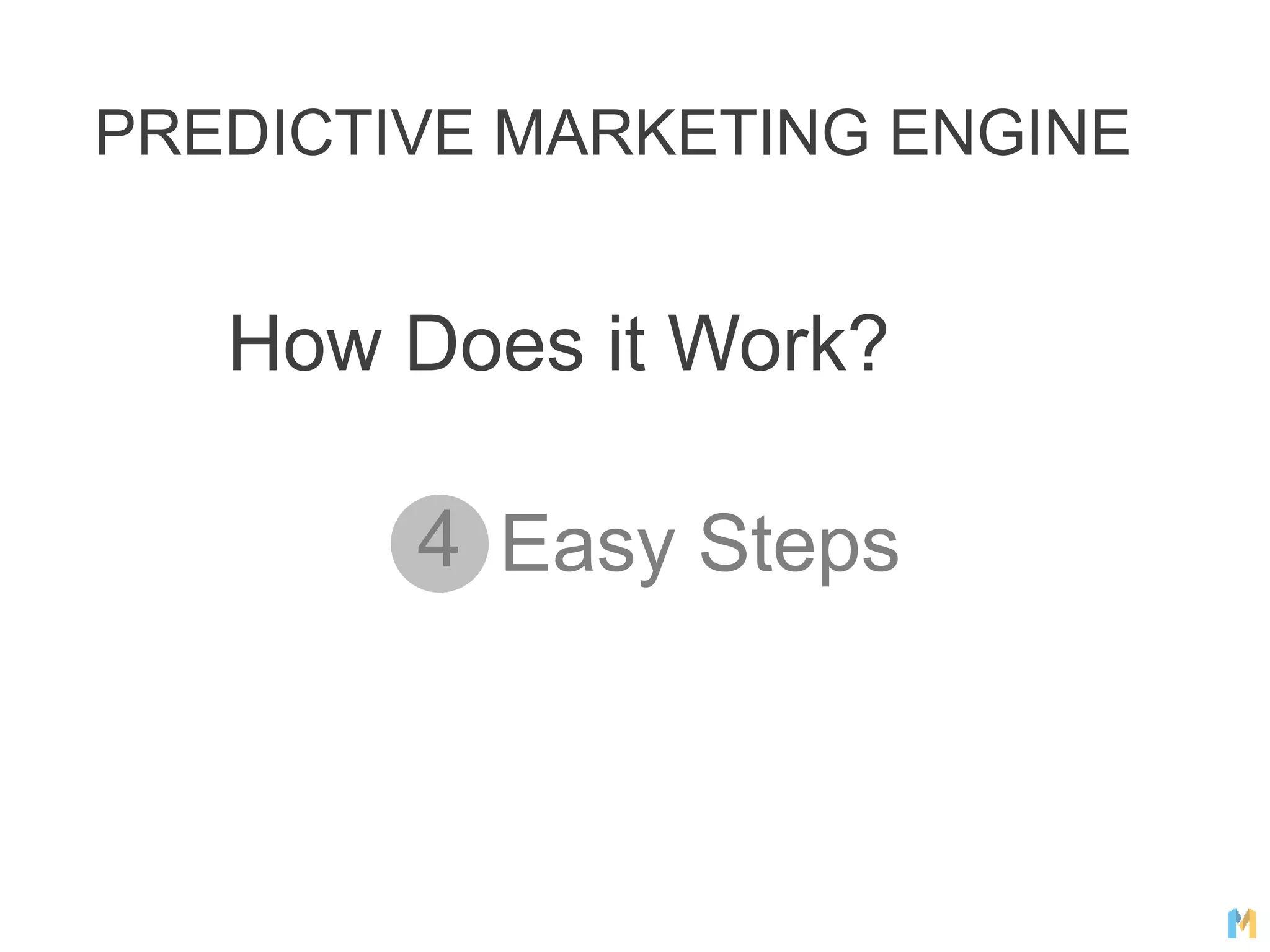 How Does it Work?
4 Easy Steps
PREDICTIVE MARKETING ENGINE
 