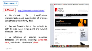 Peptide Mass Fingerprinting (PMF) and Isotope Coded Affinity Tags (ICAT ...