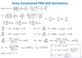 20
Some Constrained PMF SGD Derivations
 