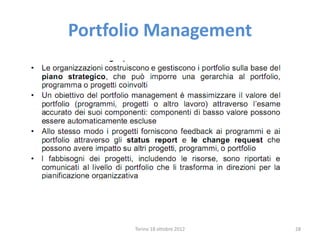 Portfolio Management
Torino 18 ottobre 2012 28
 