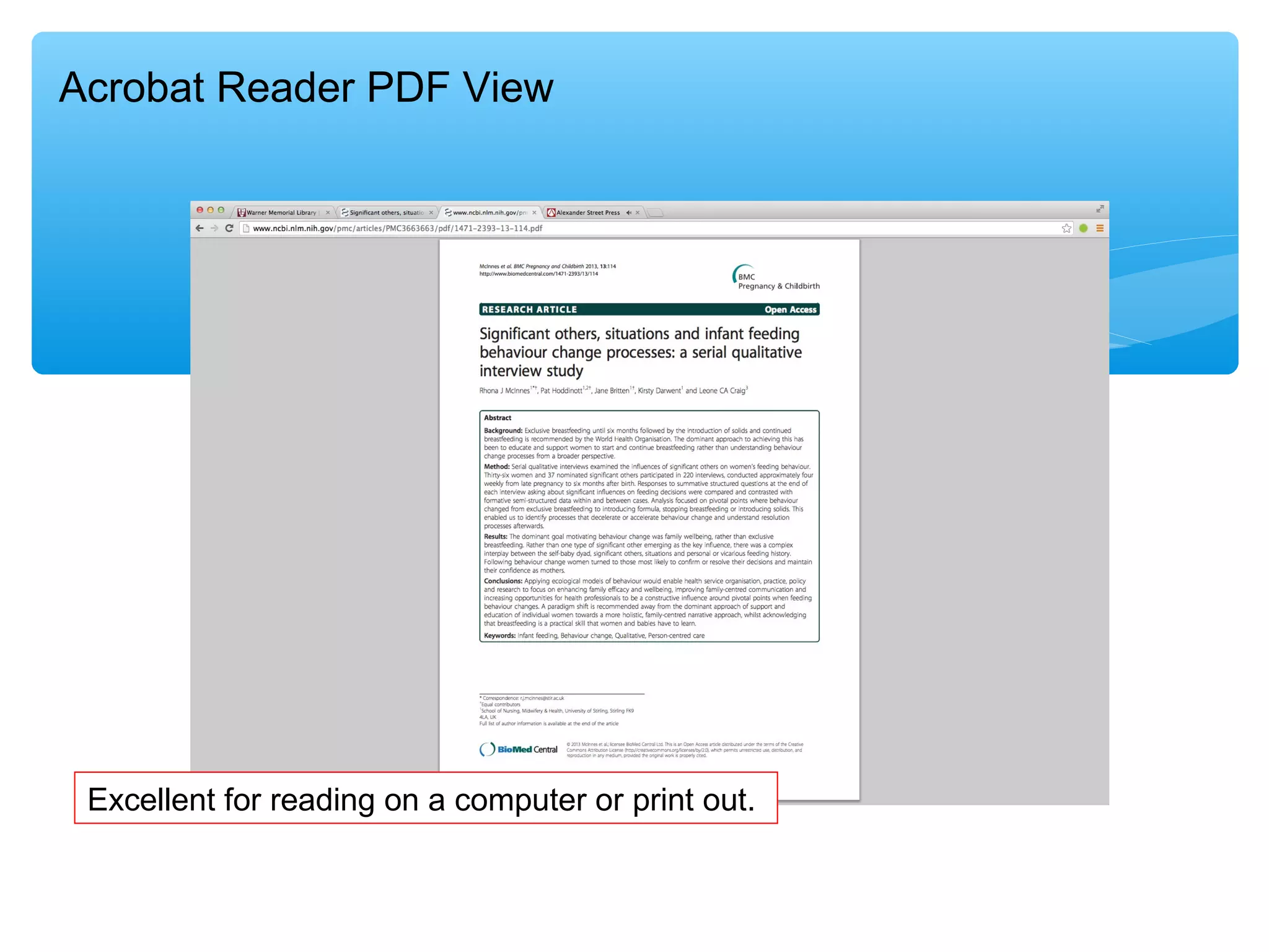 Acrobat Reader PDF View

Excellent for reading on a computer or print out.

 