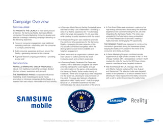 Samsung Rnpl Samsung: Reality Non-Traditional Marketing Campaign (Campaign Strategy ...