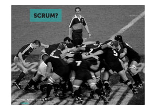 SCRUM
          SCRUM?




Source:'Jurgen Appelo , 2010'
picture by Kiwi Flickr
 