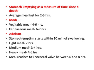 Undigested Food Postmortem Interval Post Mortem Interval | PPTX