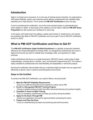 PMI-ACP Exam Syllabus Breakdown A Complete Guide for 2026 Aspirants | PDF