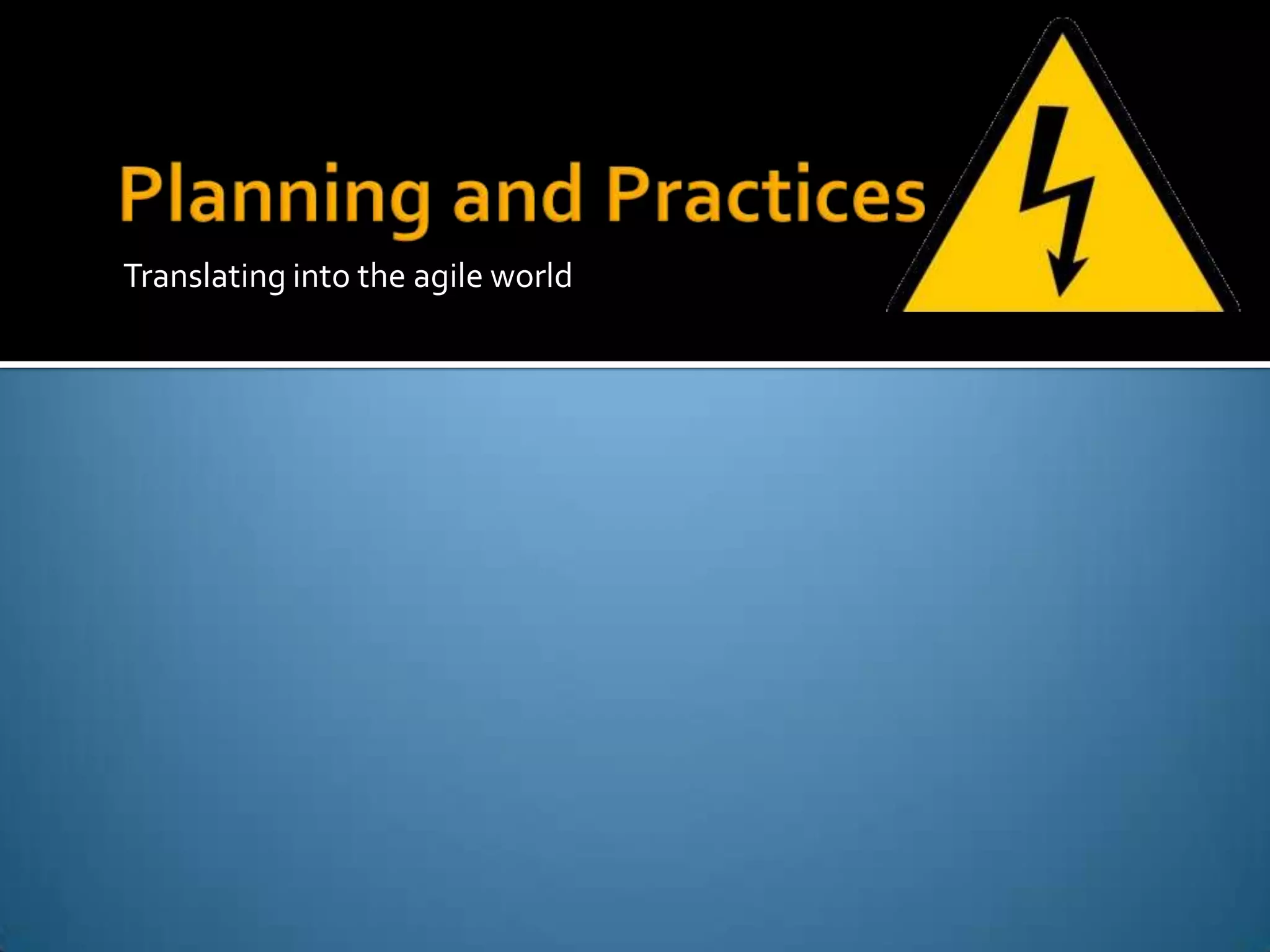 Translating into the agile world
 