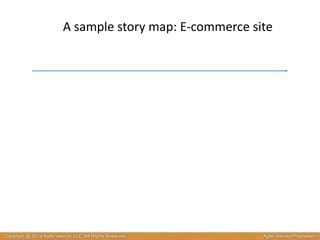 A 
sample 
story 
map: 
E-­‐commerce 
site 
Copyright @ 2014 Agile Velocity, LLC All Rights Reserved. Agile Velocity Proprietary 
 
