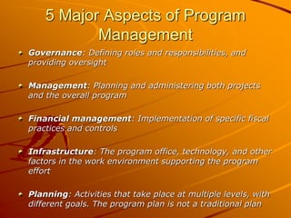 Project Management vs. Program Management: Strategies for Transition ...