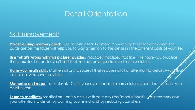 attention to detail skill