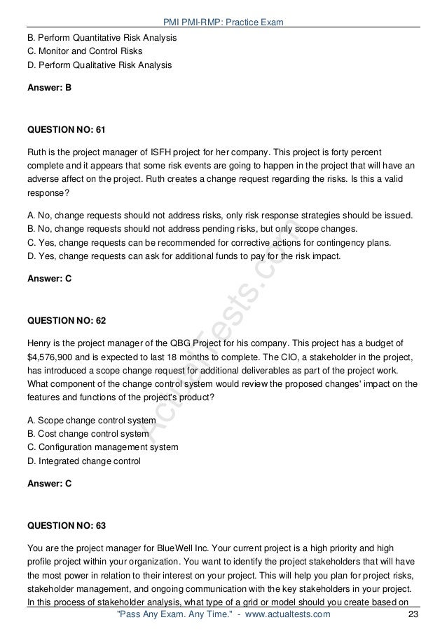 PMI-RMP Exam