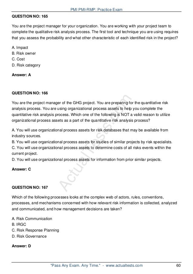 PMI-RMP Prüfungsinformationen