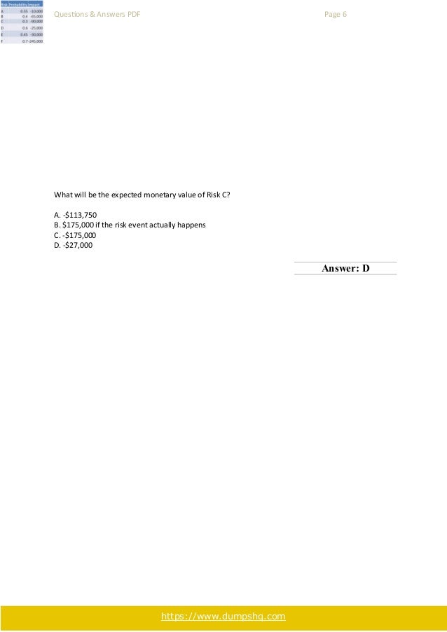 PMI-RMP Praxisprüfung