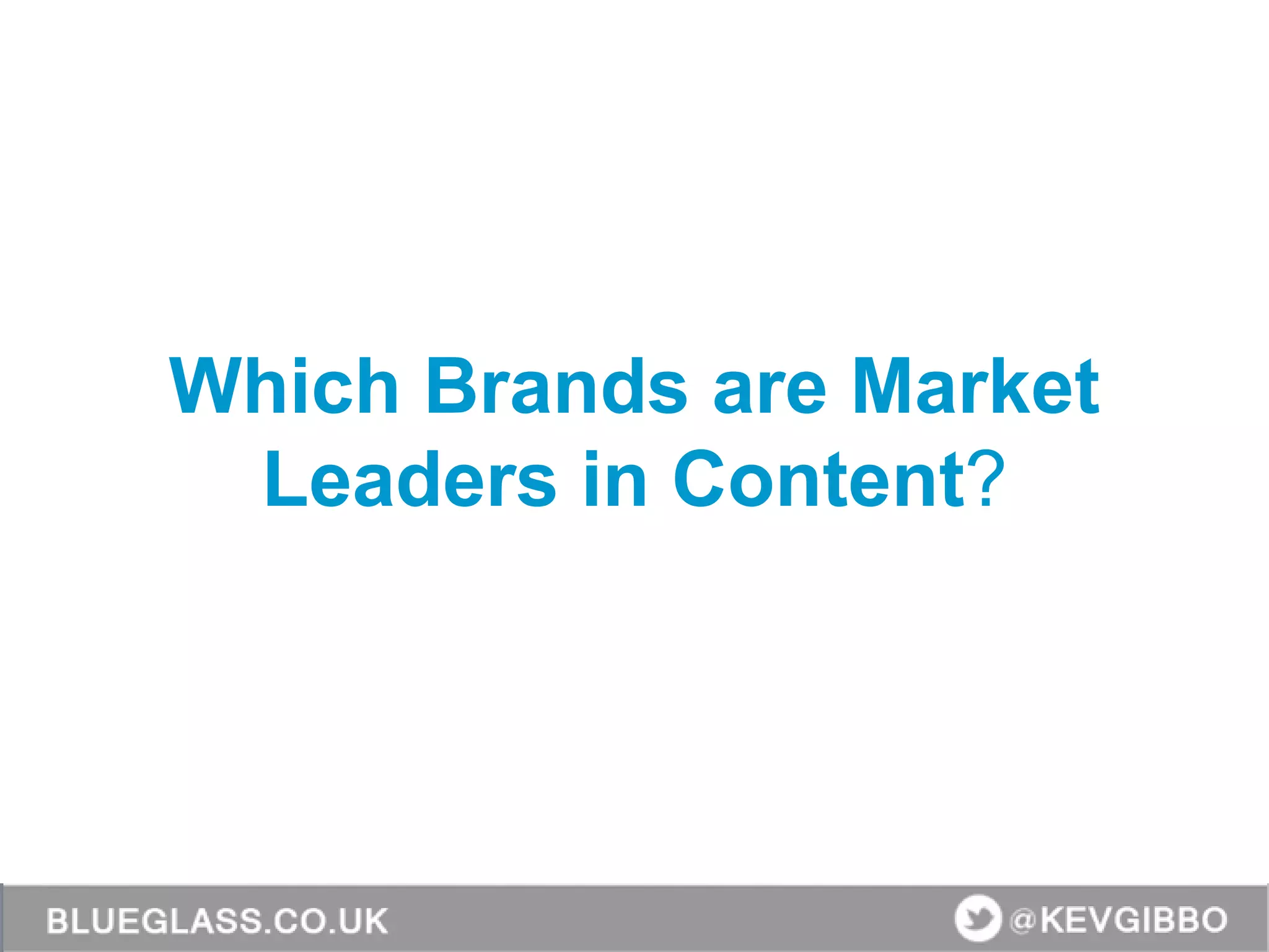 Which Brands are Market
Leaders in Content?
 