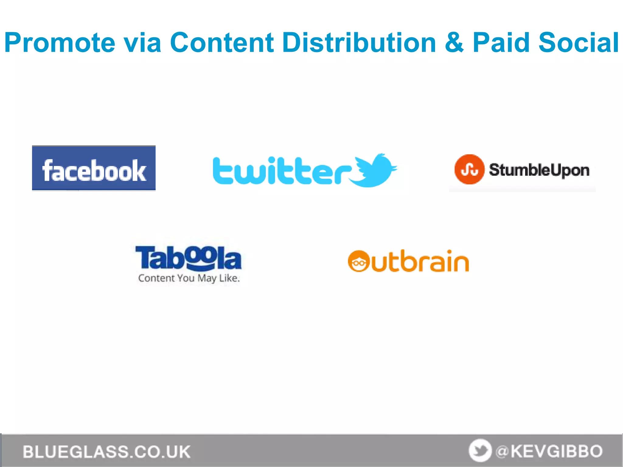 Promote via Content Distribution & Paid Social
 