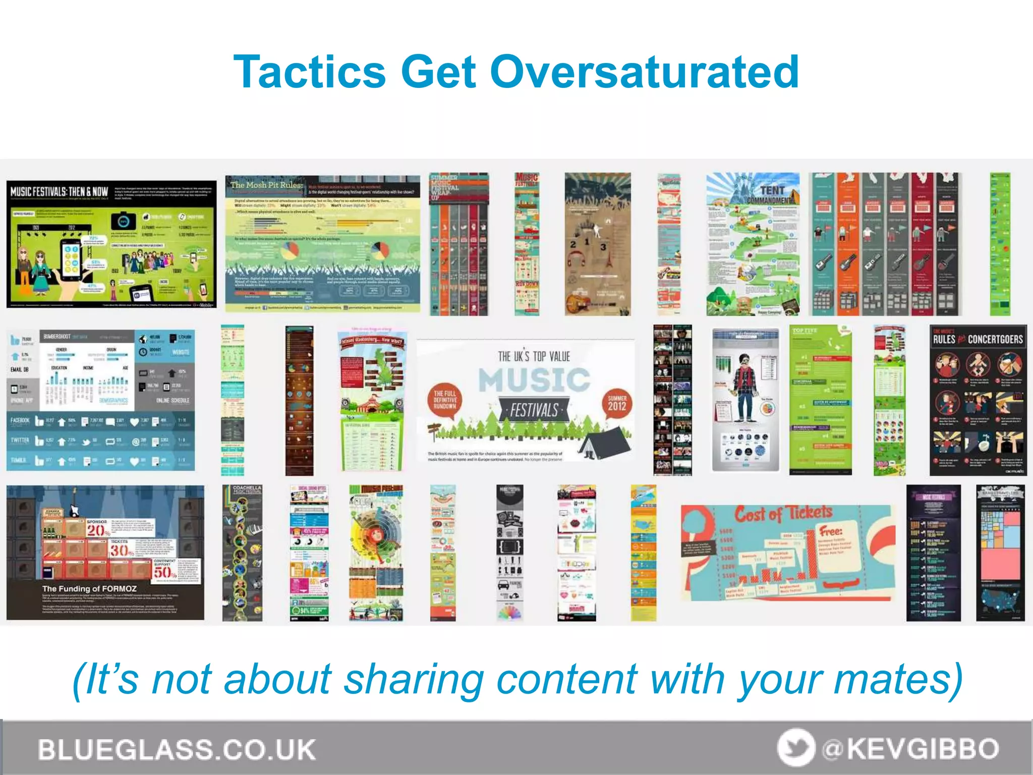 Tactics Get Oversaturated
(It’s not about sharing content with your mates)
 