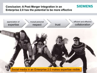 Conclusion: A Post Merger Integration in an Enterprise 2.0 has the potential to be more effective appreciation of  experti...