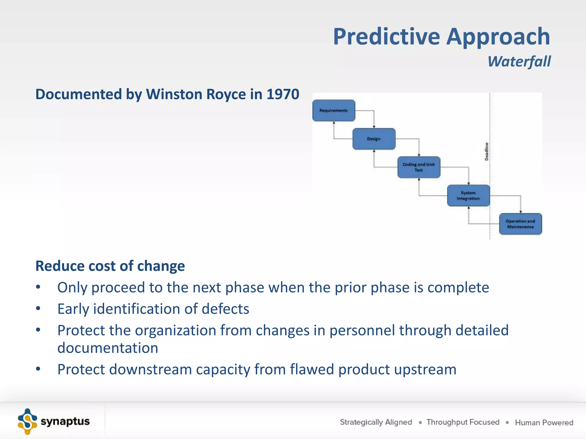 Initial Benefits in ManufacturingSignificant reduction in per unit labor costsTransfer of unskilled agrarian workforce into productive manufacturing resourcesStandards in productivityResult of Scientific Management in Knowledge WorkLow intrinsic value for the skilled workerLow job satisfaction for everyone over timeDeskilling and dehumanizing work conditionsIncrease in management to worker ratioReduction in innovationPredictive ApproachScientific Management