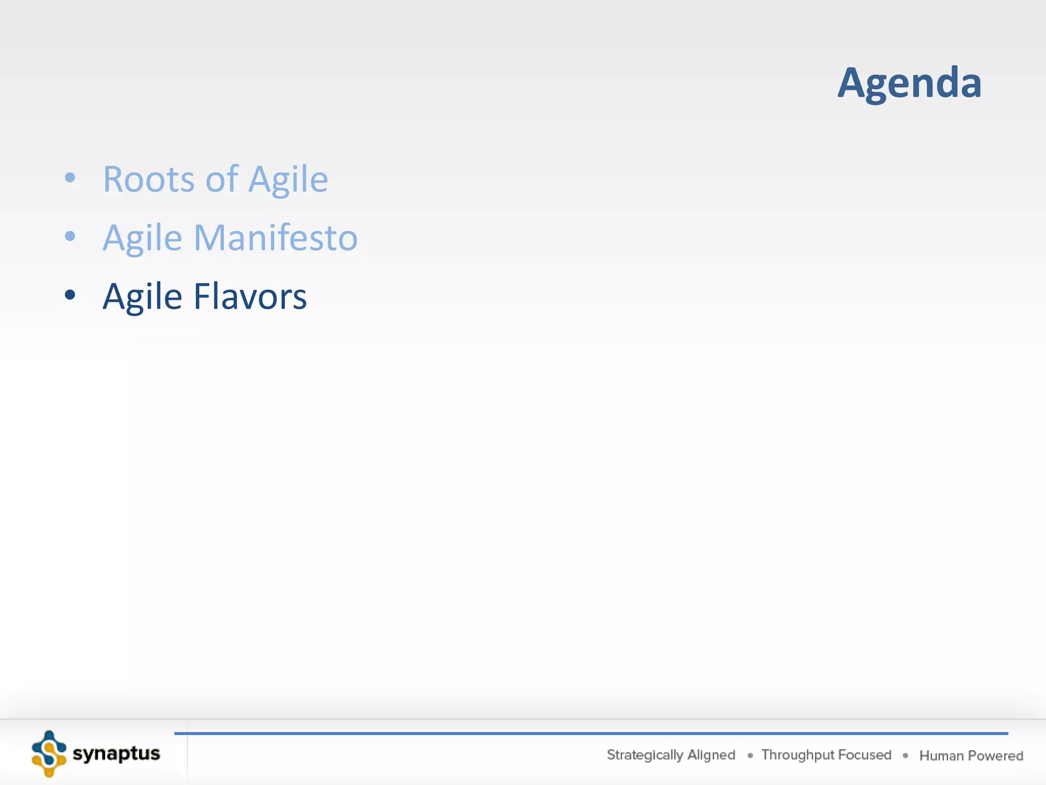 Results of Waterfall in Knowledge WorkImplementation details that become known as we progress invalidates earlier design decisionsLack of transparencyPoor risk managementResidual technical debt“The Blind Men and the Elephant”