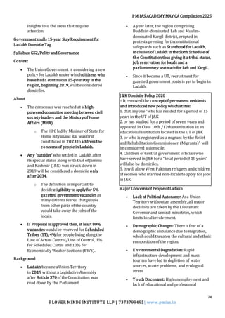 UPSC Current Affairs – May 2025 Monthly Compilation | PDF