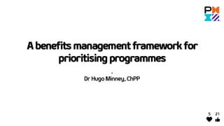 PMI UK Benefits Management Framework Webinar - 24 Jan 2020