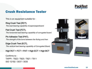 Packaging Testing Equipment / Solutions by PackTest.com