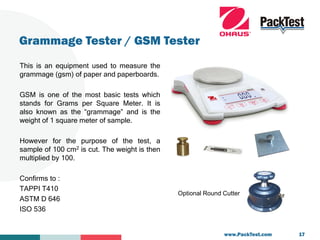 Packaging Testing Equipment / Solutions by PackTest.com