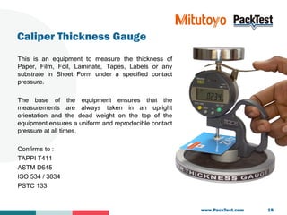 Packaging Testing Equipment / Solutions by PackTest.com