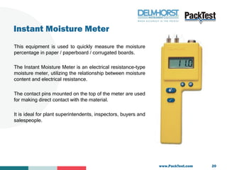 Packaging Testing Equipment / Solutions by PackTest.com