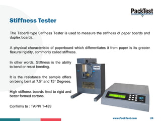 Packaging Testing Equipment / Solutions by PackTest.com