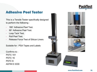Plasma Sticker Test Packaging Testing Equipment / Solutions by PackTest.com