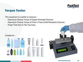 Pack Testing Machine Packaging Testing Equipment / Solutions by PackTest.com