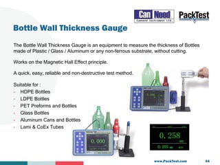 Packaging Testing Equipment / Solutions by PackTest.com