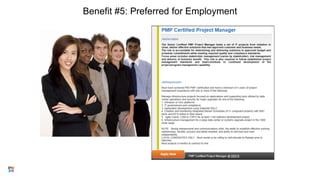 Benefit #5: Preferred for Employment
12
 