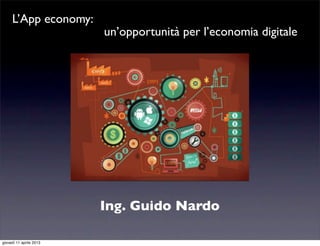 L’App economy:
                         un’opportunità per l’economia digitale




                         Ing. Guido Nardo

giovedì 11 aprile 2013
 